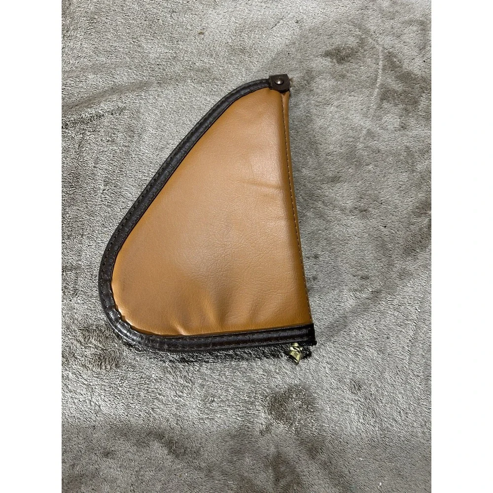 Vintage Kolpin Soft Pistol Rug Handgun Case Tan Brown Padded Made in USA